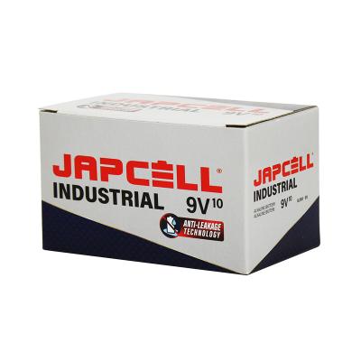 JAPCELL Industrial 9V / 6LR61 alkaline batteri 10 stk. pakke